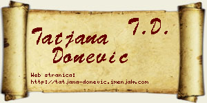 Tatjana Donević vizit kartica